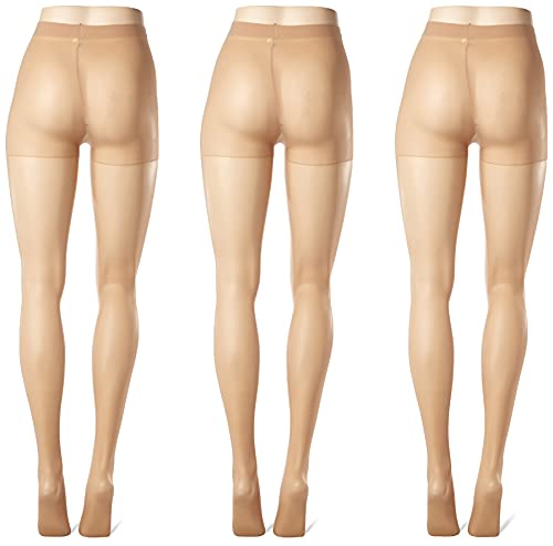 L'eggs Womens Lâ€™Eggs Women's Sheer Energy Control Top Pantyhose Reinforced Toe - Multiple Packs Available Tights, Nude 3-Pack, A Us #TOP3