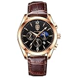 YONY Orologi da Uomo di Moda Nuovi Orologi Sportivi in ​​​​Pelle Orologio da Polso al Quarzo di Lusso Luminoso Impermeabile di Marca Superiore con data-829 RG BK L