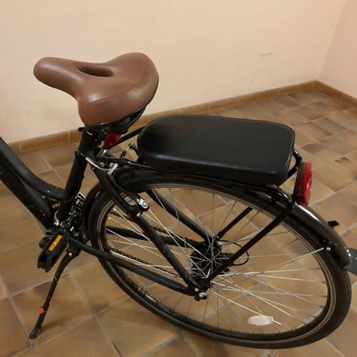Hapivida Bike Seat Cover, Thick Soft Washable PU Snap-On Bicycle Saddle Cushion with Shock Absorption Ergonomic Design for Commuting Cycling and Daily Riding