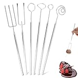 HAFRILY Schokolade Pralinengabel Edelstahl Pralinen Schokoladengabel-Set Käse-Fondue-Gabel DIY Pralinen Zubehör für Schokolade, Trüffel, Süßigkeiten (6 Stück)