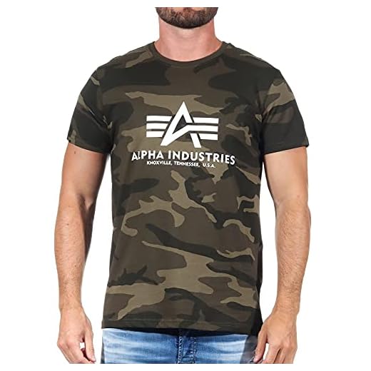 Alpha Industries Herren Basic T-Shirt, Olive Camo, M