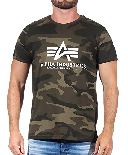 Alpha Industries Basic T-Shirt Camo für Herren Olive Camo