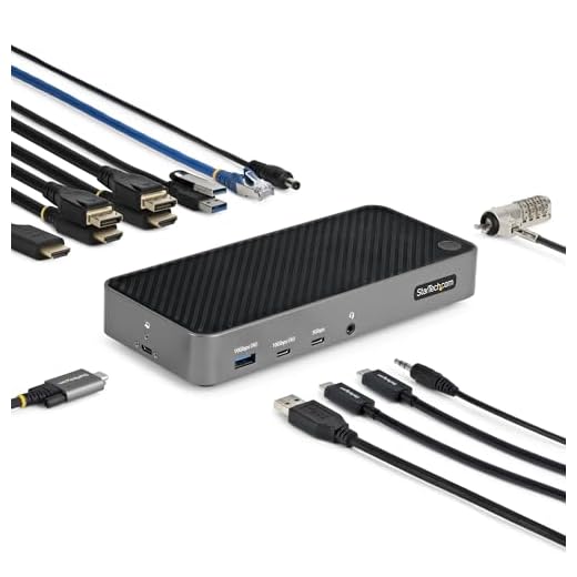 Station d'accueil Triple Moniteur USB-C - Dock Triple HDMI/DP 4k USB C - Hub USB 5X - GbE - 100W PD - Docking Station Universelle Multi-Écrans - Compatible Thunderbolt 3/4 (116E-USBC-DOCK)