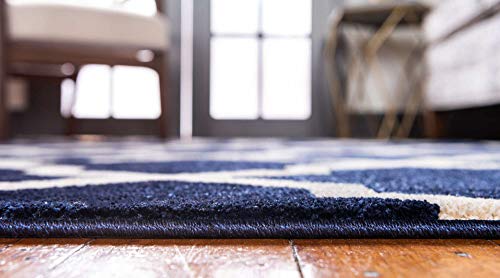 Unique Loom Trellis Collection Area Rug - San Antonio (5' 3" X 8' Rectangle, Navy Blue/ Beige) #TOP24