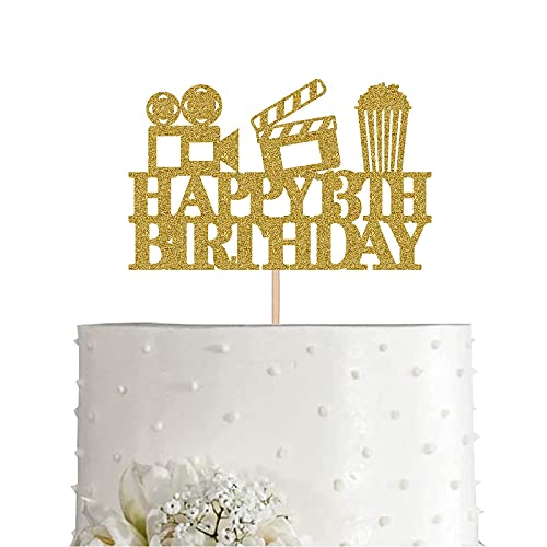 Image of FestikoGold Movie 13th Birthday Cake Topper, Glitter Film Happy 13 Years Birthday Party Decoration