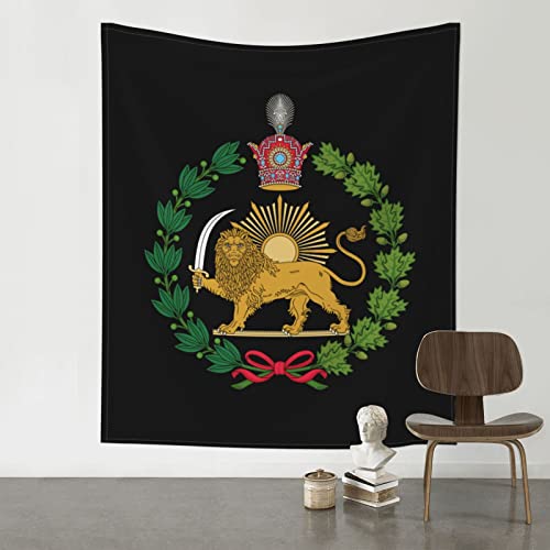 Whirose Persian Flag Iranian Lion Sun And Crown Iran Persia Tapestry Bedroom Living Room Dining Room Decoration Wall Tapestry Hippie Boho Tapestries 60×51 Inch #TOP8
