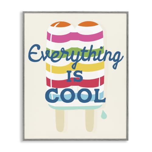'Everything Is Cool Summer Striped Ice Pop'| Framed Giclee Art