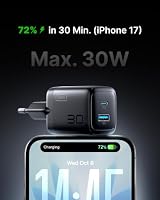 INIU 30W USB C Ladegerät, Dual-Port GaN Schnellladegerät mit 1,5m 60W Kabel | Intelligentem Geräteschutz, GaN-Technologie, für iPhone 18 17 16 Pro Max, MacBook Air, Galaxy S26 S25, Pixel, 2-Pack Schwarz – Ansicht 3