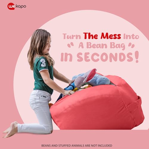 image for Wekapo Stuffed Animal Storage Bean Bag Chair Cover for Kids | Stuffabl