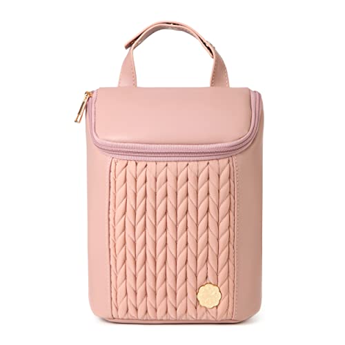 Image of SEWBOO Baby Bottle Cooler Bag with Adjustable Straps to Fits Stroller or Diaper Bag,Insulated Baby Bottle Bag for Nursing Moms Daycare or Travel (Dusty Rose)