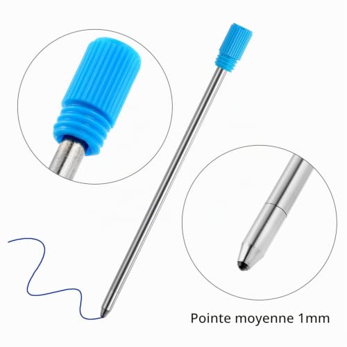 Tecunite 7 cm Recharges de Stylo à Bille Noir et Bleu, 20 Pièces – vue 3