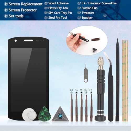 YWLRONG for Zebra TC21 Screen Replacement for Zebra TC21 TC210K TC26 Display Touch Screen Digitizer for Handheld Barcode Scanner Assembly Replacement with Tools(with Camera Cutout )