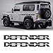 ADESIVI FUORISTRADA LATERALI POSTERIORI COMPATIBILE PER DEFENDER LAND ROVER 4X4 (NERO OPACO)