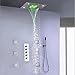 Produktbild BTSSA Duschsystem,50CM Rechteck,LED-Farbbadezimmerset, Hotel, Villa, Familie Thermostatische Hochdruck-Wandbrause