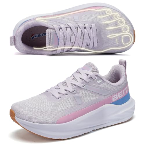 Image of Beita Women's Width Toe Box Walking Shoes|Wedge Running Athletic Tennis Shoes with Rubber Outsole|Fashion Platform Sneakers Non-Slip Thick Anti Slip Breathable Cushion Leisure Work