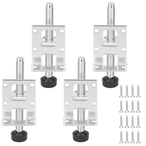 DENUOTOP Lot de 4 pieds de meubles réglables en hauteur - 7 cm - Pour armoire, canapé, chaise, table, table basse, meuble TV, table de chevet, commode