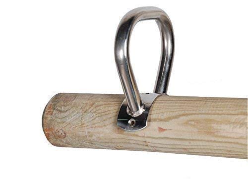 Loggyland Edelstahl Wippengriff Hangelgriff für Rundholz 180 mm Ø 18 cm/aus V2A