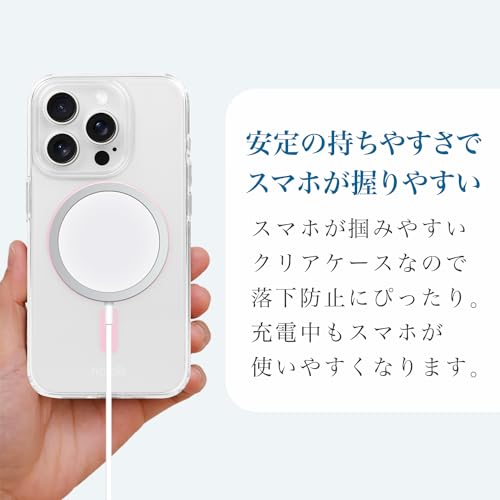 Coque iPhone 15 Pro MagSafe holdit ultra fine et transparente rose - 5