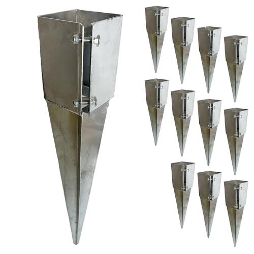 Fence Post Holder Support Drive In Spike Galvanised 100 x 100 x 750mm 12PK