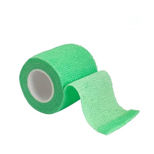 RIAAJ 1 Pz4.5m Nastro Avvolgente Benda Elastica Autoadesiva Sportiva Colorata Per Cuscinetti Di Supporto Per Ginocchiere Dito Caviglia Palmo Spalla-Verde-2,2.5cm X 4.5m