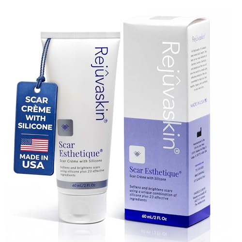 Rejuvaskin Scar Esthetique Silicone Scar Cream, Advanced Keloid & Surgical Scar Treatment, Fades Discoloration & Acne Scars with Onion Extract, Arnica & Vitamin C 60mL