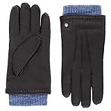 Roeckl Herren Metz Lederhandschuhe, Black/Blue, 9.5