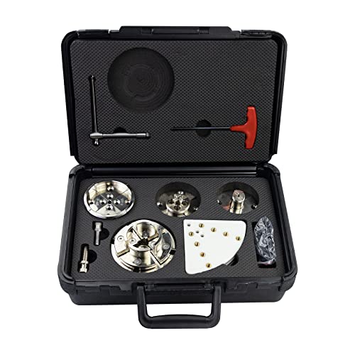 Deefiine 4 Inch Wood Lathe Chuck Set 1" X 8 Tpi Thread, Nickel Plated Self Centering 4 Jaw Wood Turning Chuck Set(5Pcs Jaws) #TOP1