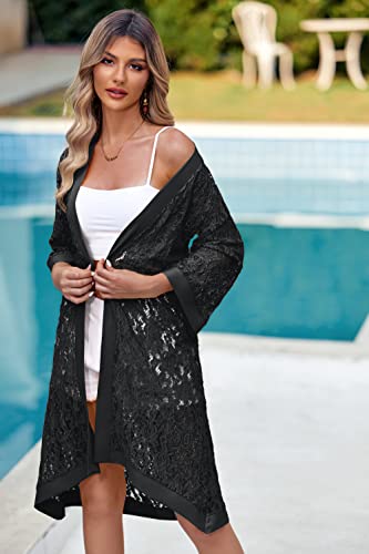 Zeagoo Women's Floral Lace Sheer Beach Cardigan #TOP24