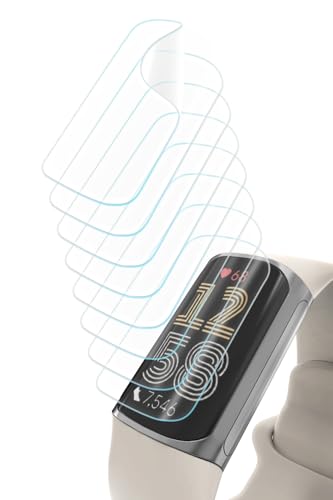 4 Pz Pellicola Protettiva per Fit Bit Charge 6, Proteggi Schermo TPU per Smartwatches, HD Proteggi Pellicole, Smartwatches Protezione Schermo, Protezioni di Schermo Anti-Scratch, Copertura Completa 3D