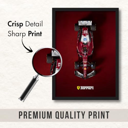 Image of ArtAction Ferrari Formula One Wall Frame Poster | F1 Racing Car Poster Art for Bedroom, Living Room & Office | A4 Size | Framed Ferrari Formula 1 Poster Gift for Men, Boys & Motorsport Fans