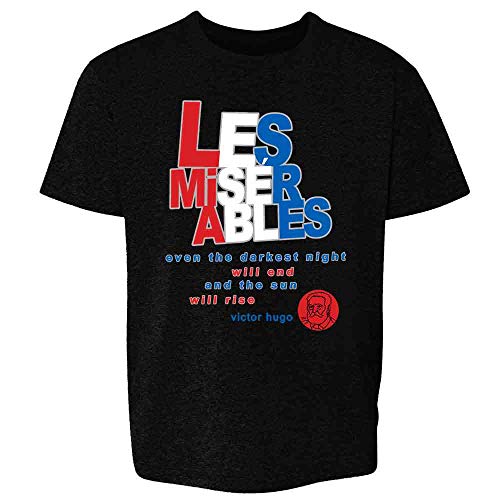 Les Miserables Victor Hugo Book Cover Art Black XL Youth Kids Girl Boy T-Shirt
