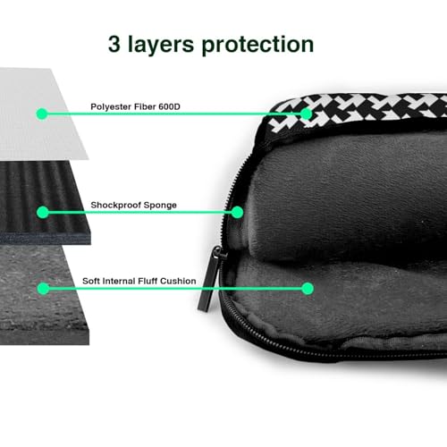 Bolso portátil negro pata de gallo para laptop 15.6" miniatura 7