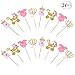 Suppar Pink and Gold Girl Baby Shower Cupcake Toppers , Gender Reveal Cupcake Toppers Decoration Baby Shower Party Supplies