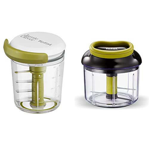 Jamie Oliver by Tefal K16441 Jamie Oliver Chop & Shaker | ohne Strom |450 ml weiß/grün & K13204 Ingenio 5-Sekunden-Zerkleinerer ohne Strom | Fassungsvermögen: 900ml Schwarz/Grün/Transparent Jamie Oliver by Tefal K16441 Jamie Oliver Chop & Shaker | ohne Strom |450 ml weiß/grün & K13204 Ingenio 5-Sekunden-Zerkleinerer ohne Strom | Fassungsvermögen: 900ml Schwarz/Grün/Transparent