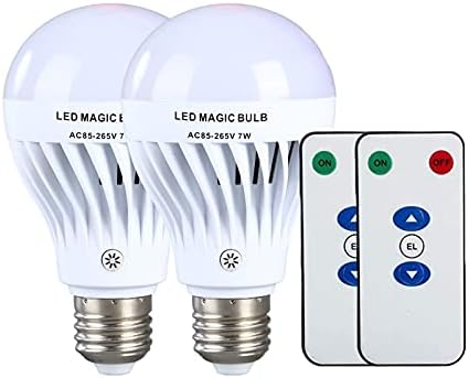 Led Light Bulbs Self-Charging Emergency Light Bulb for Home Power Failure, 7W Warm Light 3000K Led Battery Operated Remote Control Indoor Dimmable E27 Rechargeable Light Bulbs for Camping, Tent