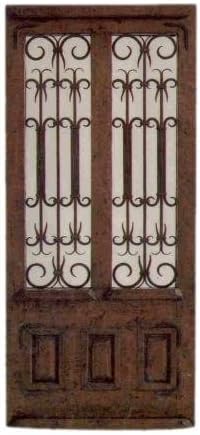 Traditional Authentic Mexican Cedar / Glass Single Door with Hinges, Handle and Jamb