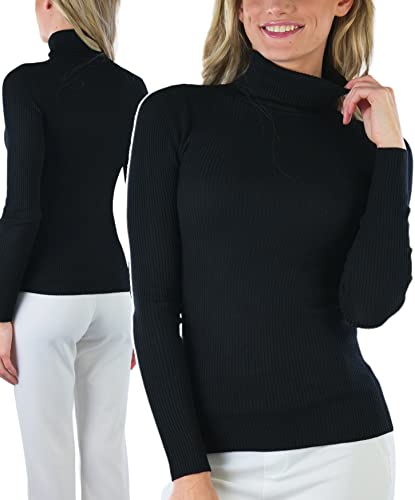 TOBeInStyle - Stretchable Material Turtleneck Sweater For Slimmer Look