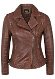 Mit klassischen Steppungen KRISS Lederjacke LOKRE mit Steppnähten Damen