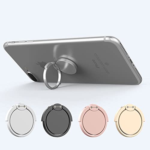 Voviggol Cell Phone Ring Holder Finger Kickstand, 360° Rotation Cute Phone Ring Grip Phone Ring Stand Metal Phone Ring For Car Mount Magnetic Compatible With All Smartphones (Black) #TOP6