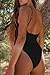 KRLAGAPAS Women's Black Sexy One Piece Bathing Suit Swimsuit High Cut Cheeky Coverage, SW07Black M