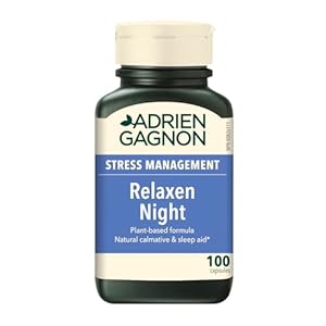 Adrien Gagnon – Relaxen Night Sleep Aid with Valerian Root, Passionflower, and Hops, Natural Calm Sleep and Relaxation, 100 Capsules