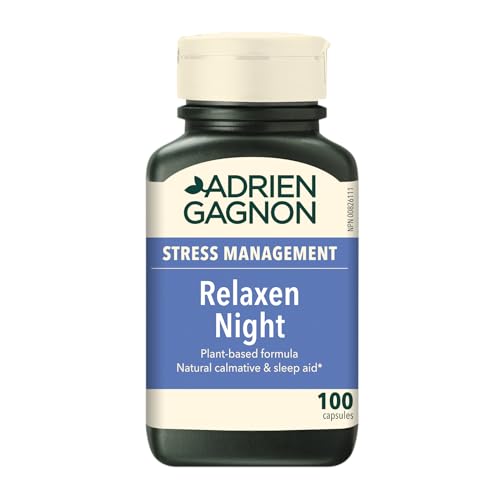 Adrien Gagnon – Relaxen Night Sleep Aid with Valerian Root, Passionflower, and Hops, Natural Calm Sleep and Relaxation, 100 Capsules