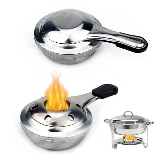 yolzhxe 2 Pezzi Fornello ad Alcool Portatile, Mini Acciaio Inossidabile Bruciatore Bioetanolo, Stufa ad Alcool per Esterni per Pentole Calde All'aperto, Campeggio, Escursionismo e Picnic