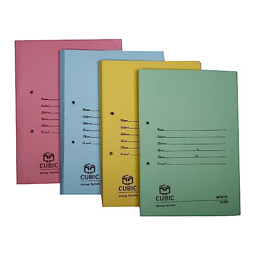 Image of Cubic Fullscape Spring File - Pack of 6 Multicolor Paper Files | Strong & Durable Document Organizer - Model 3040