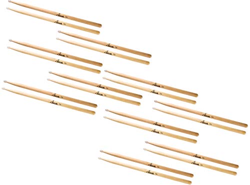 10 Paar XDrum Schlagzeug Sticks 7A Nylon Tip (tropfenförmiger Nylonkopf, Länge: ca. 392 mm)