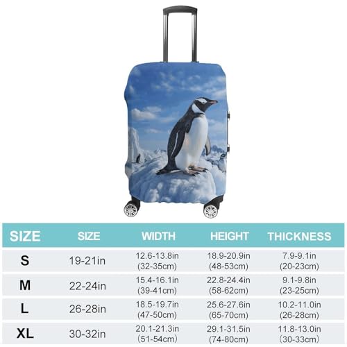 Carry on Luggage Cover Snow Mountain Penguin Suitcase Covers for Luggages Tsa Approved Travel Luggage Sleeve Protector Elastic Suitcase Protector Anti-Scratch Washable Fits 19-30 Inch Case -S2