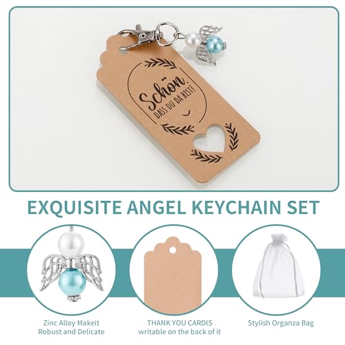 Engel anhänger,36 Stück kleine schutzengel,Schutzengel anhänger + Organzatasche + gelbe Lederkartei,Engelanhänger,Für Hochzeitsgeschenk, Geburtstagsgeschenk, Gastgeschenk Engel anhänger klein