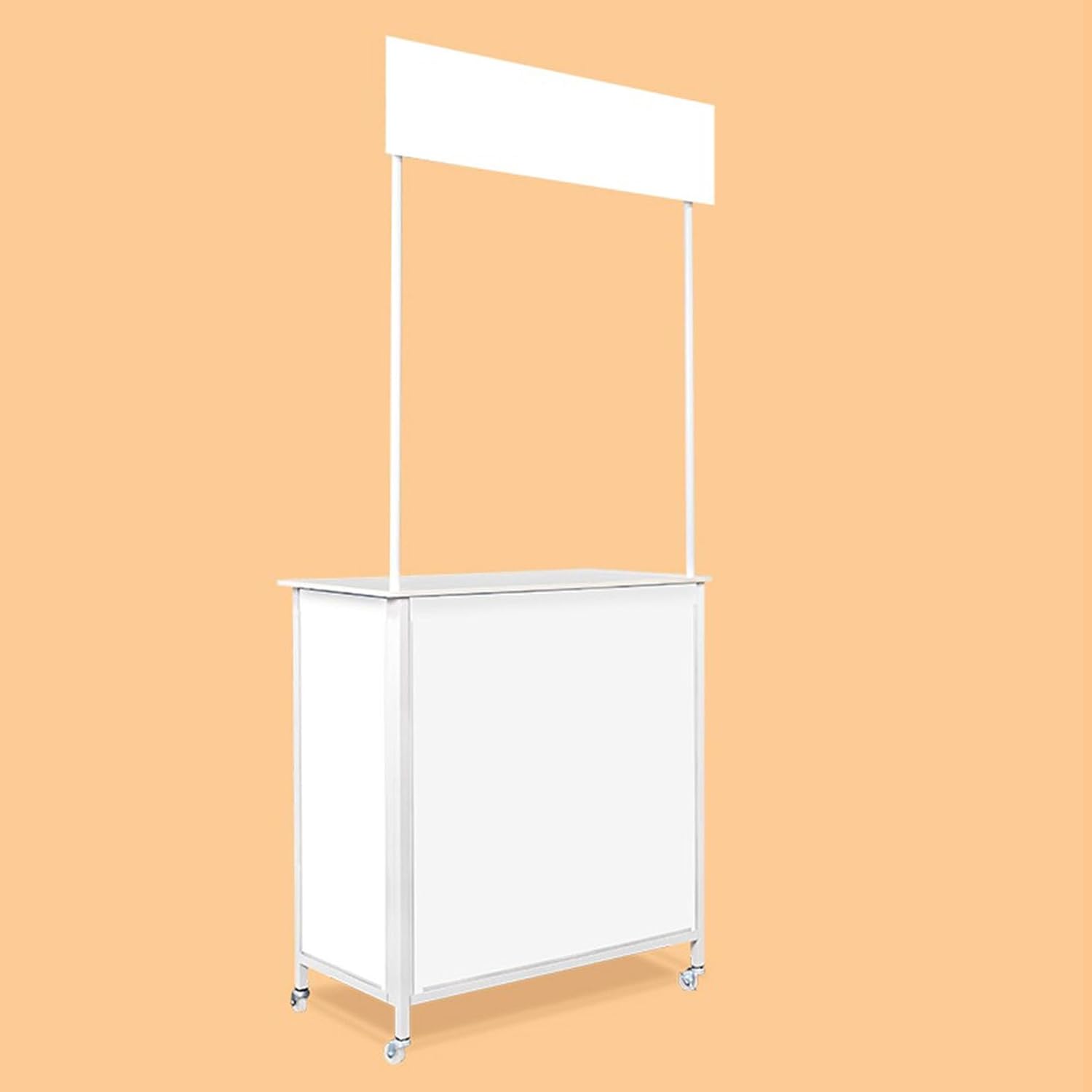 Mobile Portable Promotion Counter Table, Pop Up Podium Trade Show Exhibition Reception Event Desk Trade Show Display Counter Speech Stand ,Supermarket Tasting Table Advertising Display Banner Stand