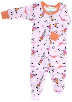 New Jammies Organic Cotton Be Bop Ballerinas Footie Romper, Pink, 3 Months