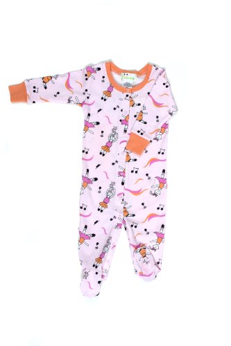 New Jammies Organic Cotton Be Bop Ballerinas Footie Romper, Pink, 3 Months #TOP2